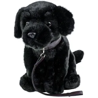 Labrador Kuscheltier schwarz sitzend mit Leine 35 cm Hund Uni-Toys