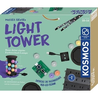 Kosmos 620943 Light Tower Experimentierkasten für Kinder ab 10 Jahren, Experimentierkasten Technik und Licht, Baue deinen eigenen Farbwechsel-Lampe, Maker Series