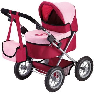 Bayer Puppenwagen Trendy, Prinzessin rot/rosa, inkl. Wickeltasche rosa|rot