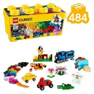 LEGO Classic 10696 Mittelgroße Bausteine-Box, ab 4 bis 99 Jahre, 484 Teile