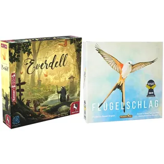 Pegasus Spiele 57600G - Everdell (deutsche Ausgabe) & Feuerland Spiele 63558, FLÜGELSCHLAG Brettspiel, Kennerspiel des Jahres 2019