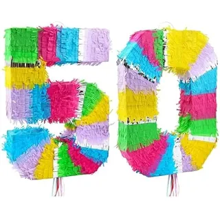 Playflip Pinata Zahl 50 bunt Pastell 50. Geburtstag