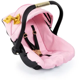 Bayer Design 67990AA Puppen-Autositz EasyGo, Puppenzubehör, passend zu Vario-Puppenwagen, mit Abdeckung, rosa, Gold mit Schleife, 46 cm