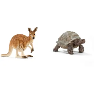 SCHLEICH 14756 - Känguru & 14824 B07Y2SZN8Y Riesenschildkröte Wild Life