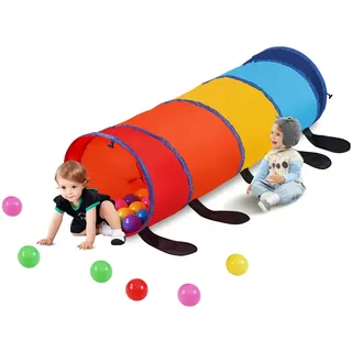 VEVOR Spieltunnelzelt Kleinkinder 1540x1385x460mm buntes Pop-Up-Raupen-Kriechtunnel, zusammenklappbares Geschenk für Jungen und Mädchen, Kriechtunnel für drinnen und draußen, mehrfarbig