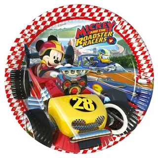 Disney Mickey Mouse Pappteller Mickey Roadster - 8 Pappteller 23cm Kindergeburtstag, (8 St)