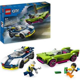 LEGO® Konstruktionsspielsteine Verfolgungsjagd mit Polizeiauto und Muscle Car (60415), LEGO City, (213 St), Made in Europe bunt