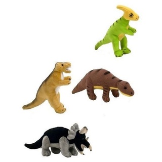 Dinosaurier 4er Set Plüsch ca. 12 cm sortiert Stofftier, Dino Saurier als Mitgebsel oder zum Sammeln und Spielen von Bauer - Diene Tiere mir Herz