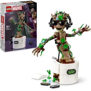 LEGO Marvel Tanzender Groot, animierte Minifigur eines Charakters aus Guardians of The Galaxy, interaktives Spielset, Superheldengeschenk für Jungen und Mädchen 76297