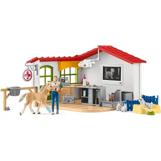 schleich 42502 Tierarzt-Praxis mit Haustieren, für Kinder ab 3+ Jahren, FARM WORLD - Spielset