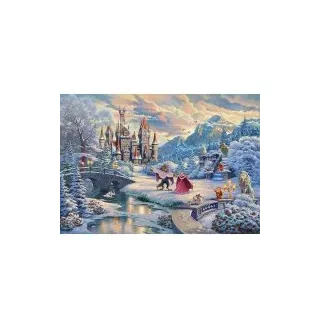 Disney, Die Schöne und das Biest, Zauberhafter Winterabend, Limited Christmas Edition - 1000 Teile Puzzle (Thomas Kinkade)