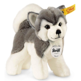 Steiff Bernie Husky - 17 cm - Plüschhund stehend - Hunde Kuscheltier für Kinder - weich & waschbar - grau/weiß (104985)