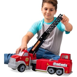 Tonka Steel Classics Hook 'n' Ladder Feuerwehrauto, Basic Fun, 6224, Feuerwehrauto Spielzeugfahrzeug, Innenbereiche & im Freien Aktives Spiel Heldenspielzeug für Jungen und Mädchen Kinder ab 3 Jahren