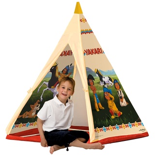 John 78607 - Yakari Tipi Zelt - Indianerzelt, Wigwam, Spielzelt, Kinderzelt, Spielhaus mit gedrucktem Motiv für Kinder