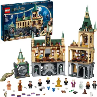 LEGO Harry Potter Hogwarts Kammer des Schreckens Set, Schloss-Spielzeug mit goldener Voldemort-Minifigur, Basilisk-Tierfigur und ikonischen Räumen... - Beige/Grau/Braun/dunkelgrün