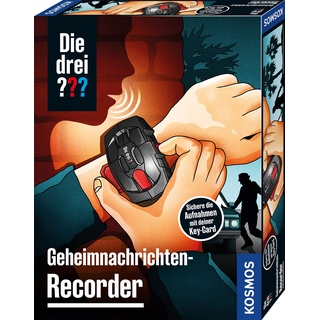 Die Drei ??? Geheimnachrichten-Recorder von KOSMOS, Aufnahmegerät mit Verschlüsselung für Botschaften, Geheimnisse, Beobachtungen, Detektiv Spielzeug Set für Kinder ab 8 Jahre, mit Armband