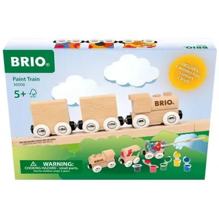 BRIO – 36006 Holzzug zum Anmalen | Individuell gestaltbare DIY-Spielzeugeisenbahn aus Holz für Kinder ab 5 Jahren