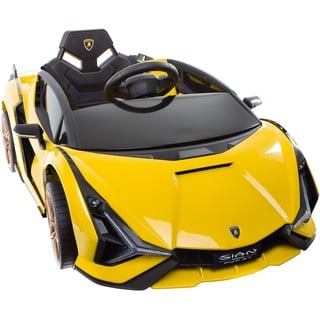Sportwagen Lambo Sian - GELB - geeignet für Kinder von 3 bis 5 Jahren - Kinderfahrzeug - Premium Soundsystem mit Motorsound, Elektroauto Kinderauto