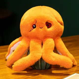 Oktopus Plüsch Stofftier realistisches Oktopus Plüsch, Kuscheltier Krake Kreative Plüschtier,Octopus Plüschtiere, Wende Oktopus, Tintenfisch Kuscheltier,Geburtstag Dekorationen (24cm,orange)