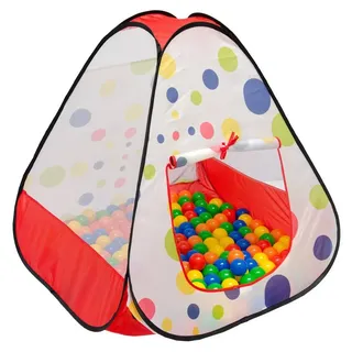 LittleTom Spielzelt Spielzelt Kinderzelt Pop-Up-Zelt Bällebad Zelt Kinderspielzelt inkl. Tasche bunt