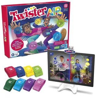 Hasbro Gaming Twister Air Spiel | AR-App-Spielspiel mit Handgelenk- und Knöchelbändern | Links zu Smart-Geräten | aktive Partyspiele für Kinder und Erwachsene | ab 8 Jahren | für 1+ Spieler