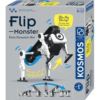 KOSMOS 621223 Flip-Monster, Dynamik-Bot, Roboter Bausatz mit innovativem Überschlagsantrieb, Spielzeug Roboter für Kinder ab 8 Jahre, Technik Bausatz, Experimentierkasten Technik