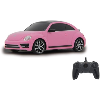JAMARA 405160 - VW Beetle 1:24 2,4GHz - RC Auto, offiziell lizenziert, ca 1 Std fahren, 9 Km/h, perfekt nachgebildete Details, detaillierter Innenraum, hochwertige Verarbeitung, pink