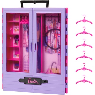 Barbie Kleiderschrank, Ultimate Closet, zum Organisieren Kleidung und Accessoires, inkl. Kleiderbügel, Spielzeug ab 3 Jahre, HJL65