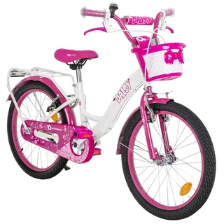 Actionbikes Kinderfahrrad Daisy 20 Zoll, pink, V-Brake-Bremsen, Antirutschgriffe, Kettenschutz, Korb (East)