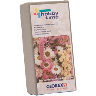 GLOREX 6 3804 720 - Steckschaum für Trockenblumen, Steckmasse für Blumengestecke und Dekorationen, ca. 23 x 11 x 7,5 cm groß, grau
