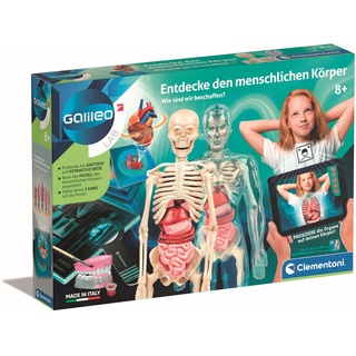 Clementoni Galileo Lab Entdecke den menschlichen Körper - Experimentierkasten mit interaktivem Ansatz - Experimente für Kinder ab 8 Jahren, 59348, Mittel