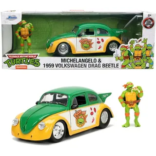 JADA Modellauto Modellauto Hollywood Rides Turtles 1959 VW Drag Beetle 1:24 253285002