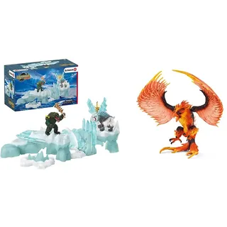 SCHLEICH 42497 Eldrador Creatures Spielset - Angriff auf die Eisfestung, Spielzeug ab 7 Jahren & 42511 Eldrador Creatures Spielfigur - Feueradler, Spielzeug ab 7 Jahren