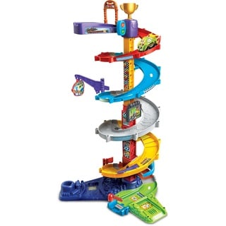 VTech Tut Tut Baby Flitzer - 2-in-1 Turboturm – Großes Turm-Spielset mit 2 Aufbaumöglichkeiten, Turborenner, Weichen, Falltür u. v. m. – Für Kinder von 1-5 Jahren