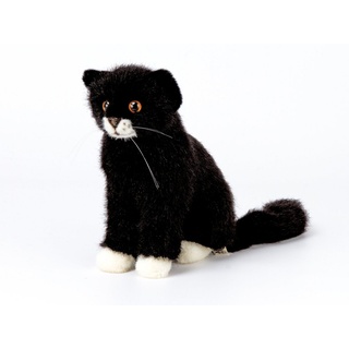 Kösen Kuscheltier KÖSEN Katze Mausi sitzend 23 cm schwarz-weiß