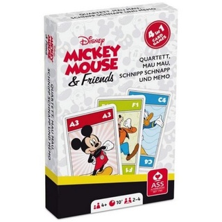 ASS Altenburger Spiel, Familienspiel 22501530 - Disney Mickey & Friends: Quartett 4 in 1, für..., Rätselspiel bunt