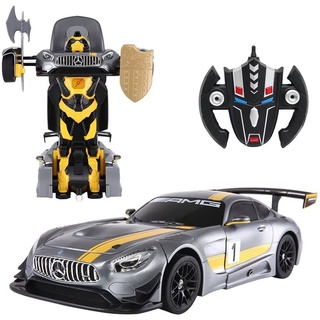 2.4G 1:14, GT3 Roboter Auto, mit Fernbedienung Mercedes-Benz, Ferngesteuertes Auto Transform Roboter, Spielzeug Roboter-Auto, (Grau)