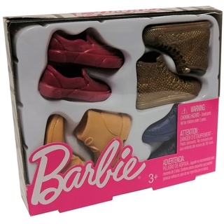Barbie Puppen Schuhe Mattel GNJ69 Barbie Schuh-Set Ken 4 teilig, (Set, 4-tlg., Boots, Sneakers, Halbschuhe) bunt