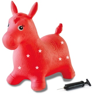 Jamara 460317 Hüpftier Pferd rot mit Pumpe, BPA-Frei, belastbar bis 50 kg