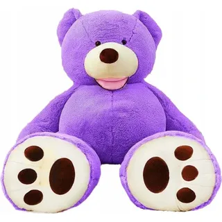 Riesen Teddybär Kuschelbär 130 cm Groß XL lila Plüschbär Kuscheltier samtig weich - Lila