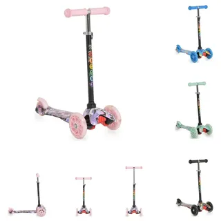 Moni Kinderroller Fidget 3 Räder höhenverstellbar, PolyurethanRäder, Wasserdruck, ABEC-7 rosa - Rosa