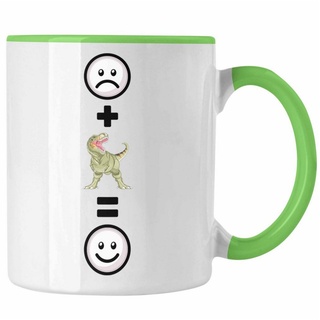 Trendation Tasse T-Rex Dinosaurier Tasse Geschenk für Dino Fans T-Rex :(Dinos) grün