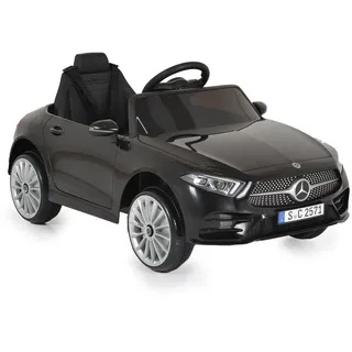 Moni Kinder Elektroauto Mercedes Benz CLS 350 Kunststoffräder Musik Scheinwerfer schwarz