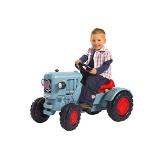 BIG Trettraktor Eicher Diesel ED 16, Traktor Kinderfahrzeug Tretfahrzeug blau blau