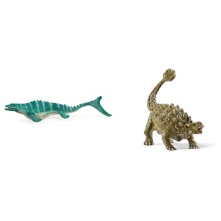 SCHLEICH 15026 Mosasaurus & 15023 Dinosaurs Spielfigur - Ankylosaurus, Spielzeug ab 4 Jahren