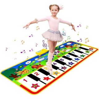 m zimoon Klaviermatte, Kinder Musikmatte Kinder Berühren Empfindlich Abspielen Musikalischer Teppich Klavierbodenmatte Tanzmatte für Kinder Jungen Mädchen Kleinkinder (135 * 58 cm)