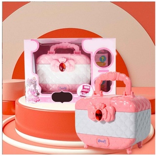 Kind Ja Lernspielzeug Prinzessin Schminkkoffer, Lidschatten-Set, Mädchen-Spielzeug (Kann als Kosmetikkoffer verwendet werden), Eine breite Palette von Accessoires, eine breite Palette von Make-up rosa
