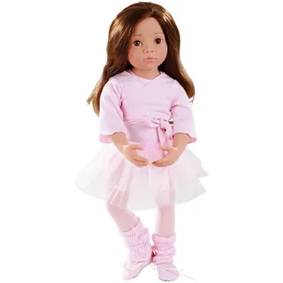 Götz 1366015 Happy Kidz Sophie geht zum Ballett Puppe - 50 cm große Multigelenk-Stehpuppe, braune Haare, braune Augen - 9-teiliges Set