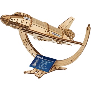 UGEARS NASA-Raumfähre Discovery modellbausatz für Erwachsene – 3D Holzpuzzle Raumfähre - Raumfähre holz im Maßstab 1:96 - Raumschiff modelle zum bauen - DIY Raumschiffmodell mit detaillierter Mechanik