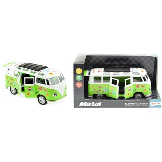 Toi-Toys – Pull Back die-cast Flowerpower Bus L/S 3 Modellbau, 21604z, Mehrfarbig